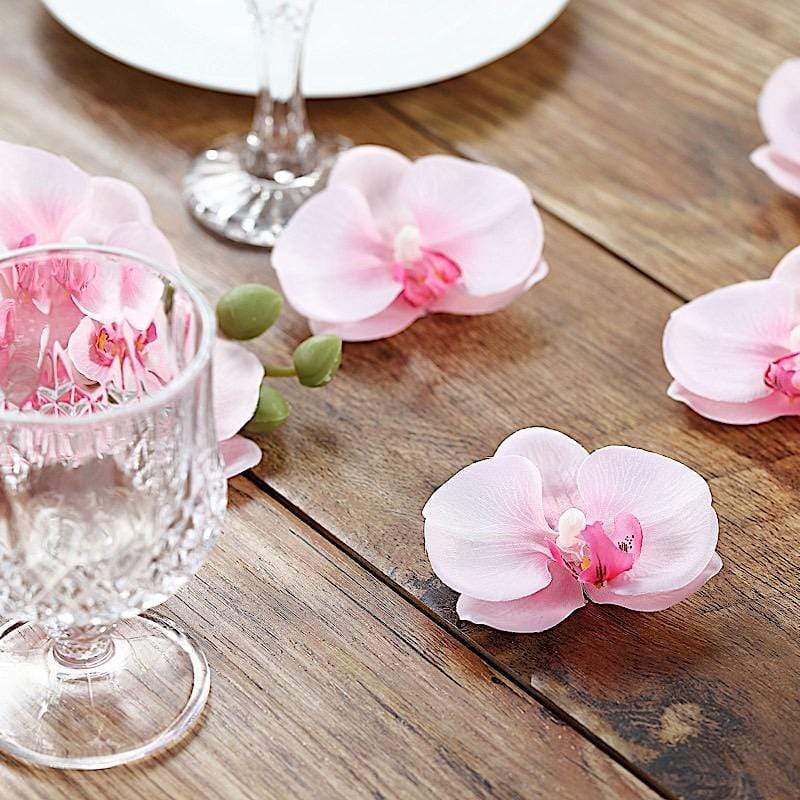 20 pcs 4" Faux Silk Orchid Flower Heads