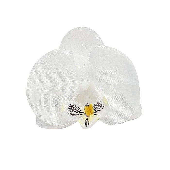 20 pcs 4" Faux Silk Orchid Flower Heads ARTI_ORCH001H_WHT