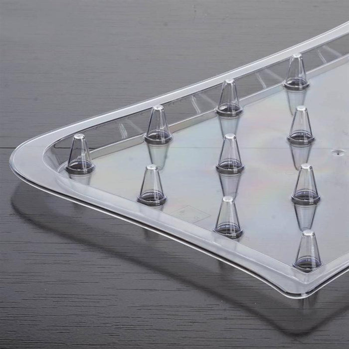 20 pcs 4 oz. Clear Plastic Fluted Cups with Display Tray - Disposable Tableware PLST_PLA0065_CLR