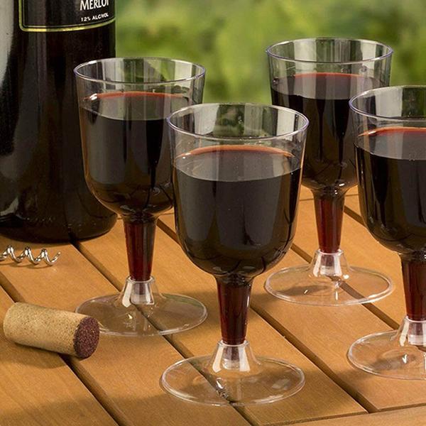 20 pcs 6 oz Round Wine Glasses - Disposable Tableware PLST_CU0033_CLR