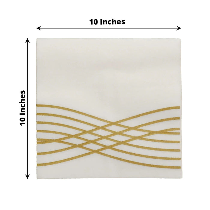 20 Premium Airlaid Paper Napkins with Wave Design