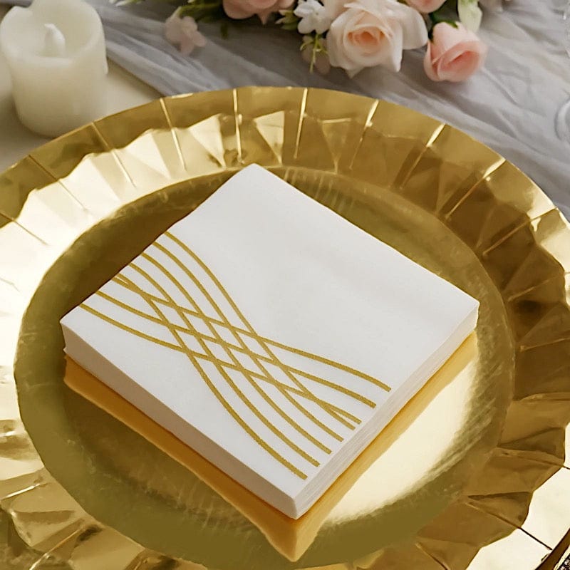 20 Premium Airlaid Paper Napkins with Wave Design