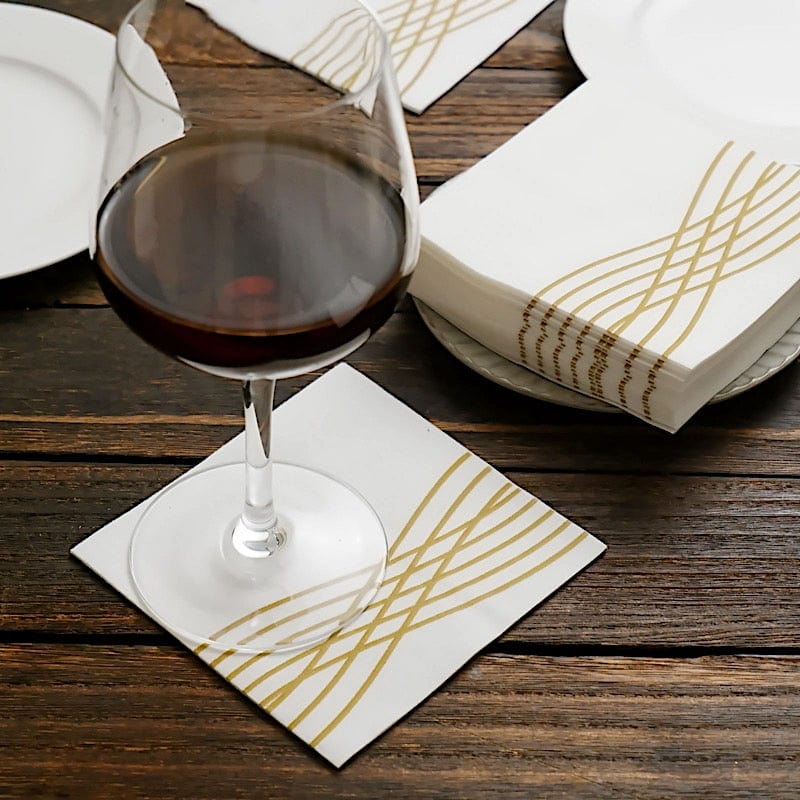 20 Premium Airlaid Paper Napkins with Wave Design