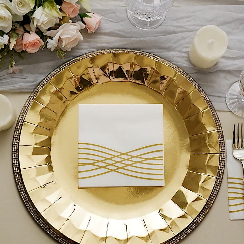 20 Premium Airlaid Paper Napkins with Wave Design