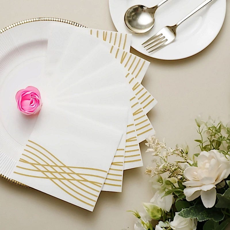 20 Premium Airlaid Paper Napkins with Wave Design