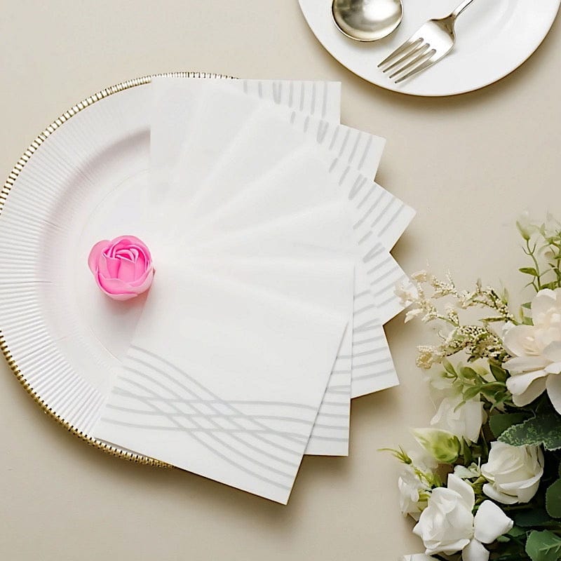 20 Premium Airlaid Paper Napkins with Wave Design