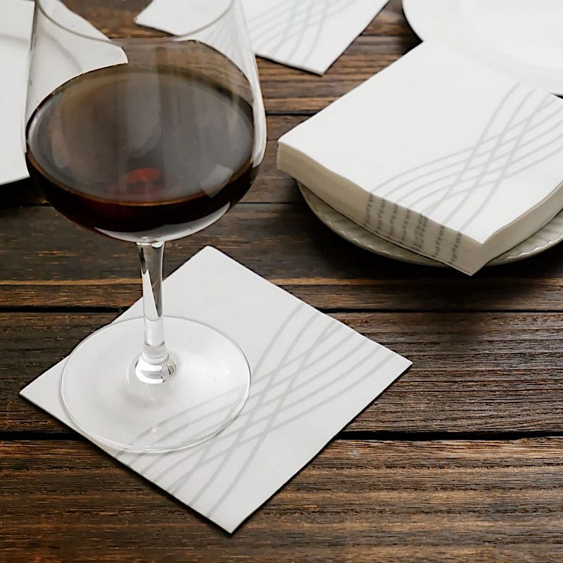 20 Premium Airlaid Paper Napkins with Wave Design