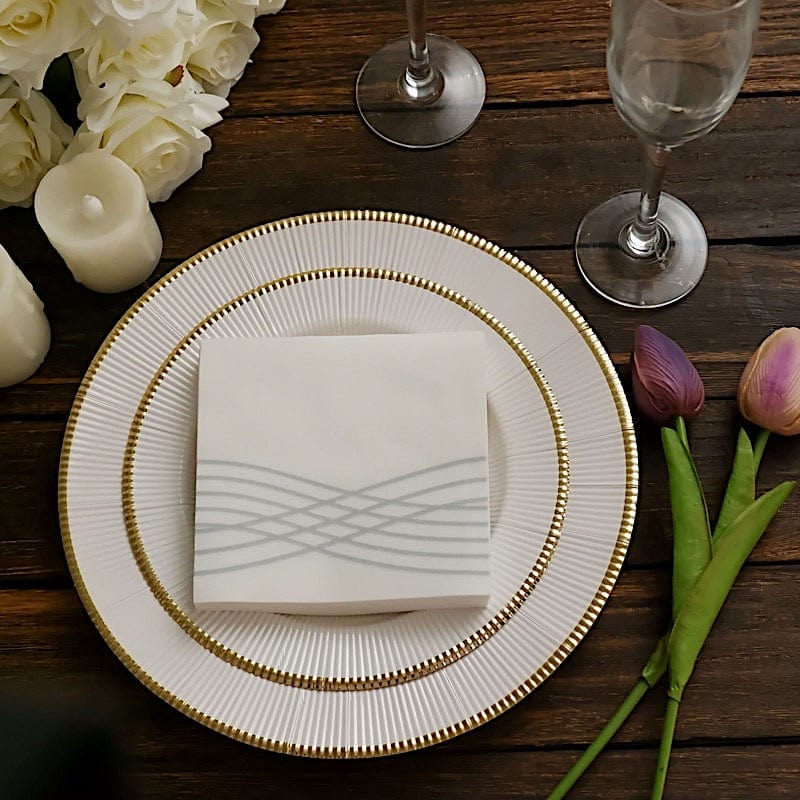 20 Premium Airlaid Paper Napkins with Wave Design