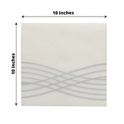 20 Premium Airlaid Paper Napkins with Wave Design