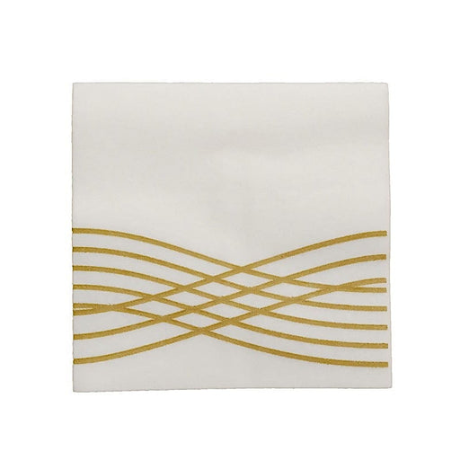20 Premium Airlaid Paper Napkins with Wave Design NAP_BEV2_05_WHTG