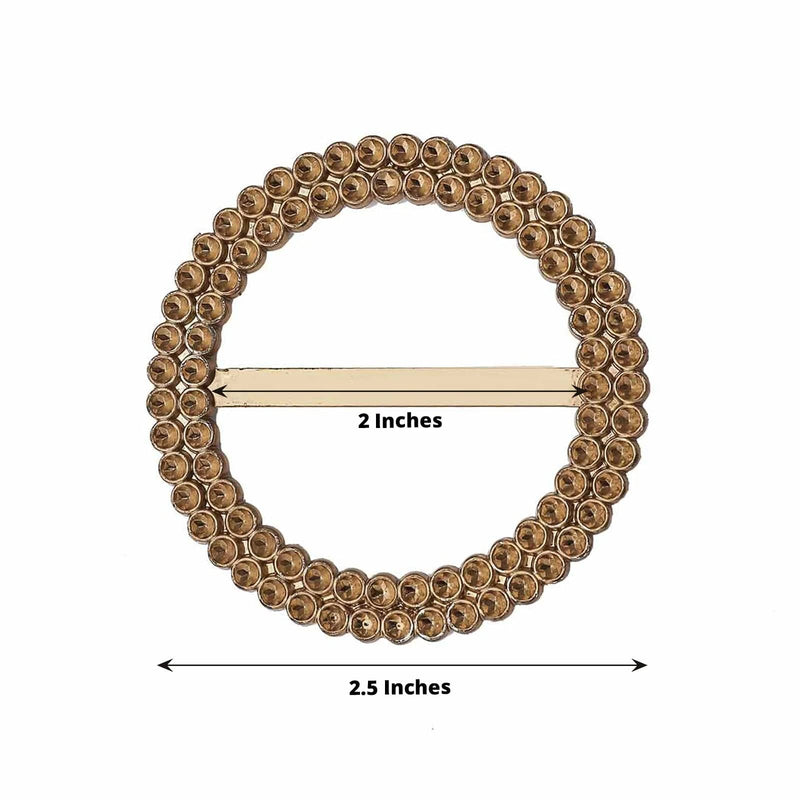 20 Round 2.5" Rhinestone Metal Buckle Chair Decorations