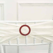 20 Round 2.5" Rhinestone Metal Buckle Chair Decorations - Gold