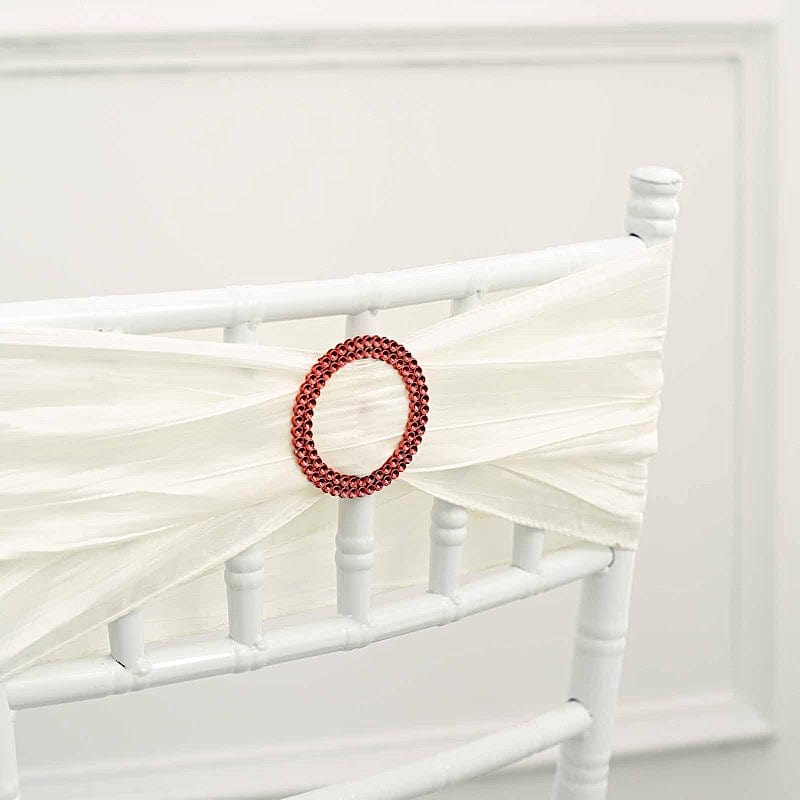 20 Round 2.5" Rhinestone Metal Buckle Chair Decorations - Gold