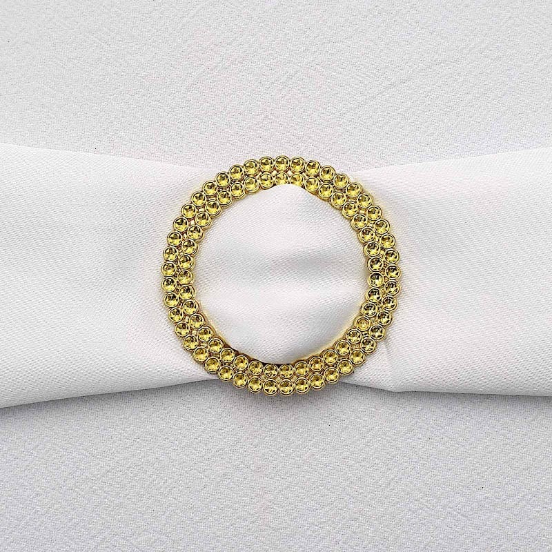 20 Round 2.5" Rhinestone Metal Buckle Chair Decorations - Gold