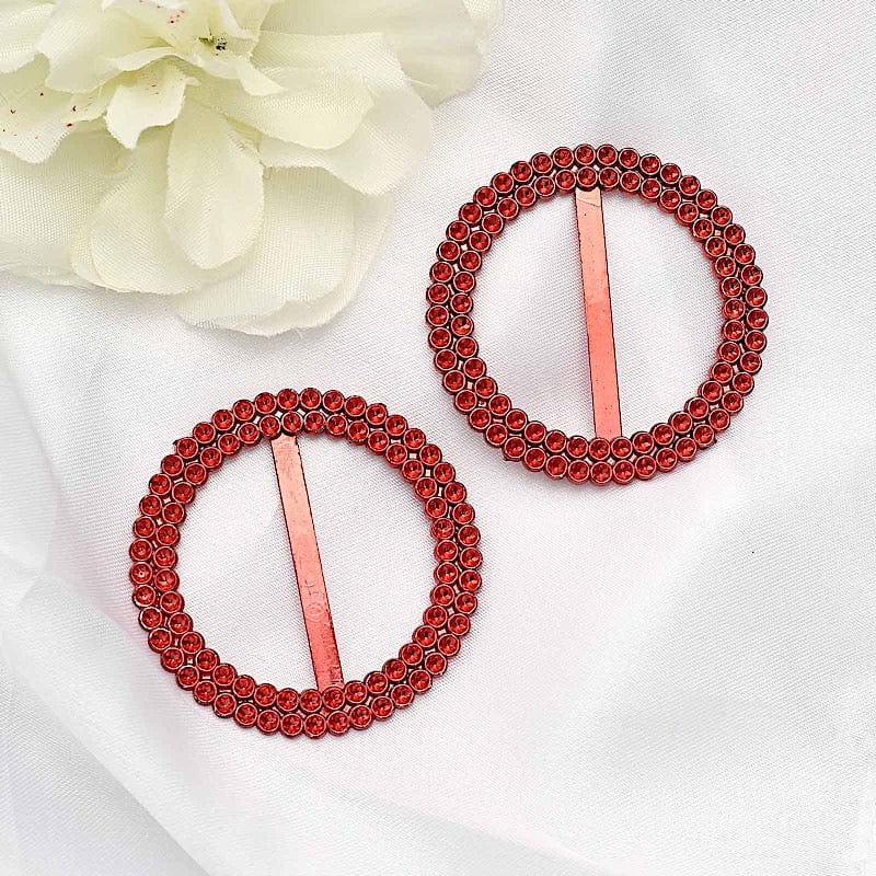 20 Round 2.5" Rhinestone Metal Buckle Chair Decorations - Gold