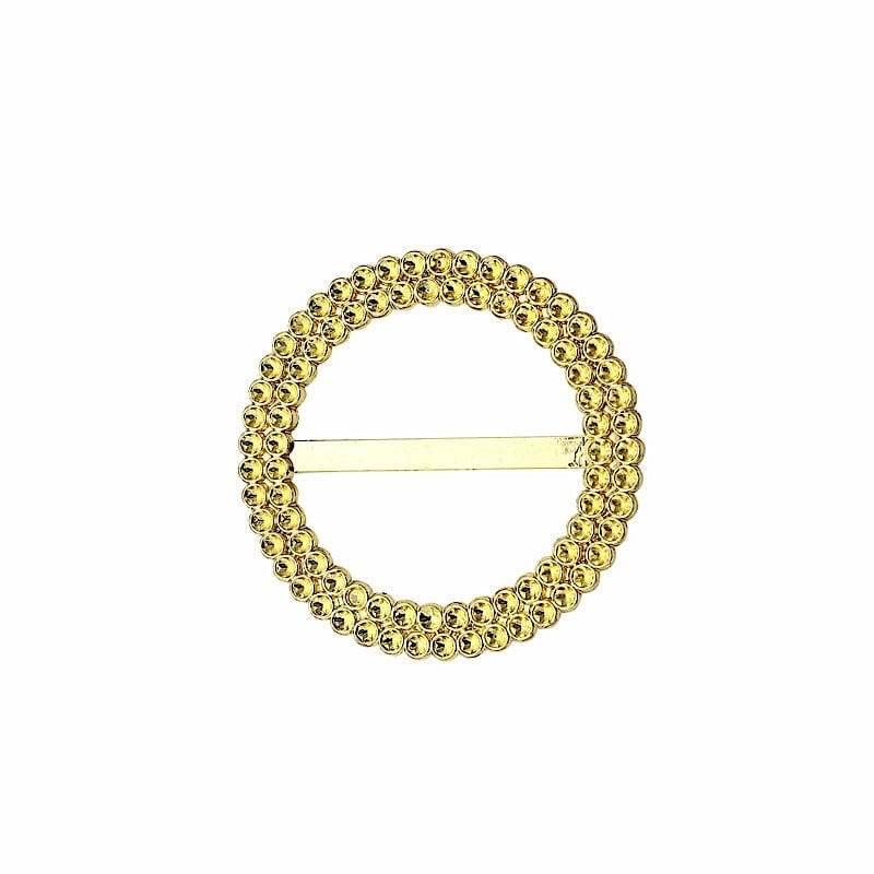 20 Round 2.5" Rhinestone Metal Buckle Chair Decorations - Gold SASH_PIN_015_GOLD