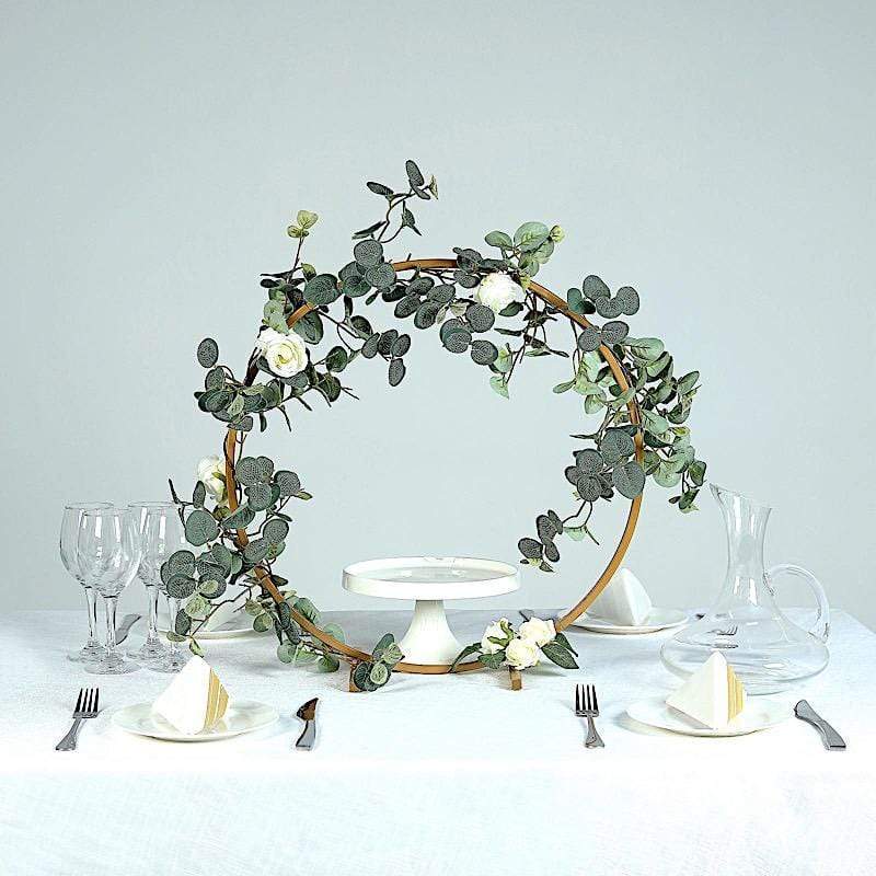 20" Round Metal Floral Hoop Standing Wreath Centerpiece Ring