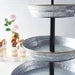 20" tall 3 Tiers Galvanized Metal Serving Trays Cupcake Holders Stand - Silver and Black CAKE_MET_001_SILVB