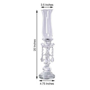 20" tall Crystal Glass Hurricane Taper Candle Holder - Clear CHDLR_GLAS_016