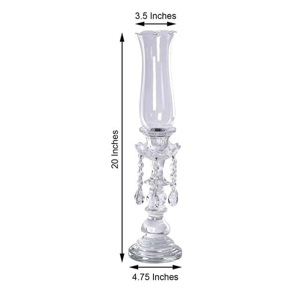 20" tall Crystal Glass Hurricane Taper Candle Holder - Clear CHDLR_GLAS_016