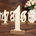 20 Wooden 6" Table Numbers 1-20 Set with Holder Base - Natural WOD_METLTR06_SET_NAT