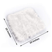 20"x20" Faux Fur Throw Sheepskin Rug Chair Cushion