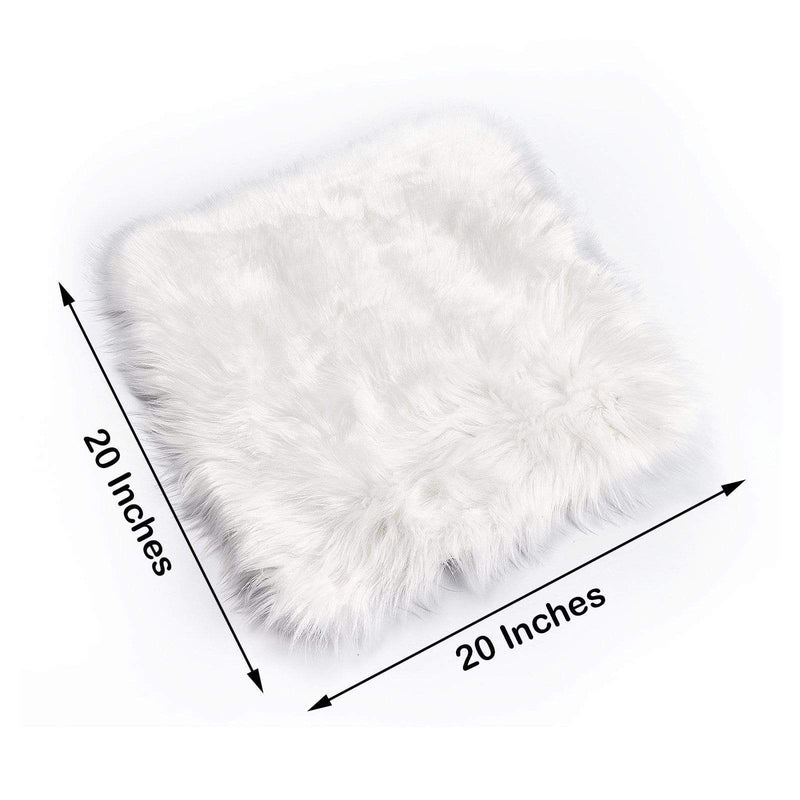 20"x20" Faux Fur Throw Sheepskin Rug Chair Cushion