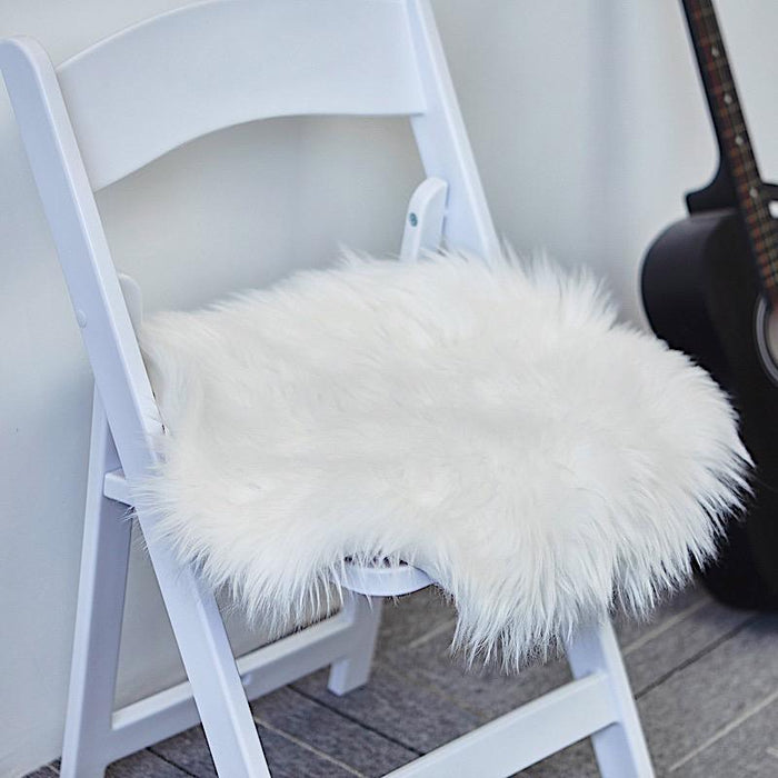 20"x20" Faux Fur Throw Sheepskin Rug Chair Cushion