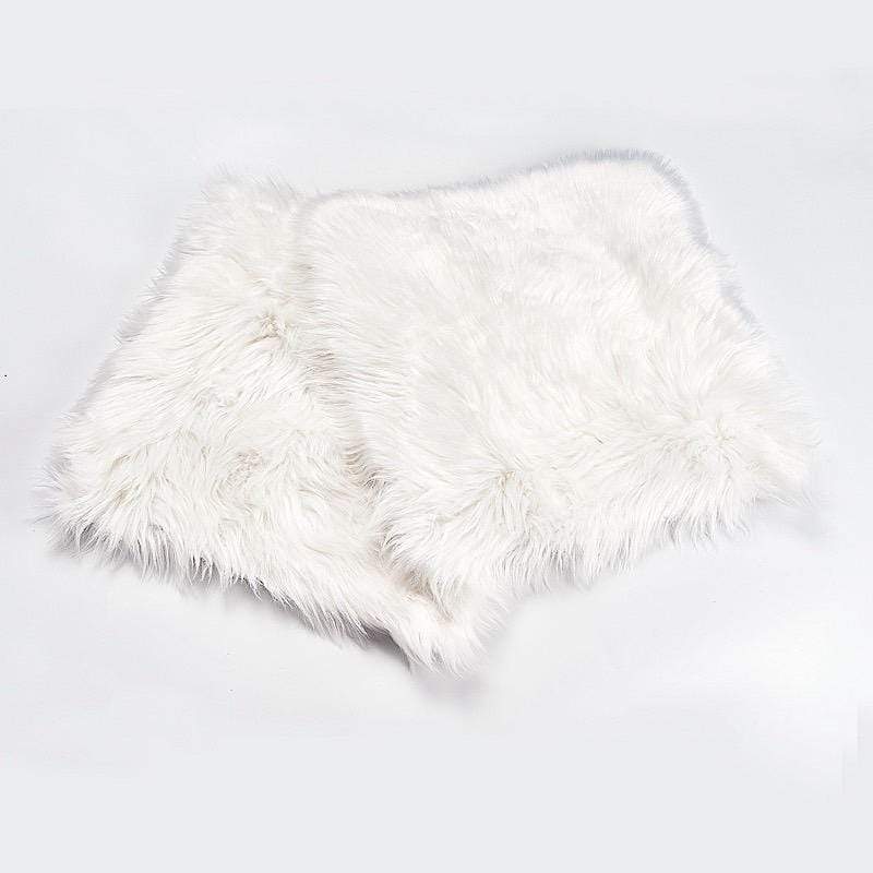 20"x20" Faux Fur Throw Sheepskin Rug Chair Cushion