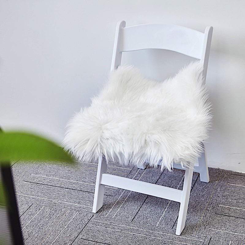 20"x20" Faux Fur Throw Sheepskin Rug Chair Cushion