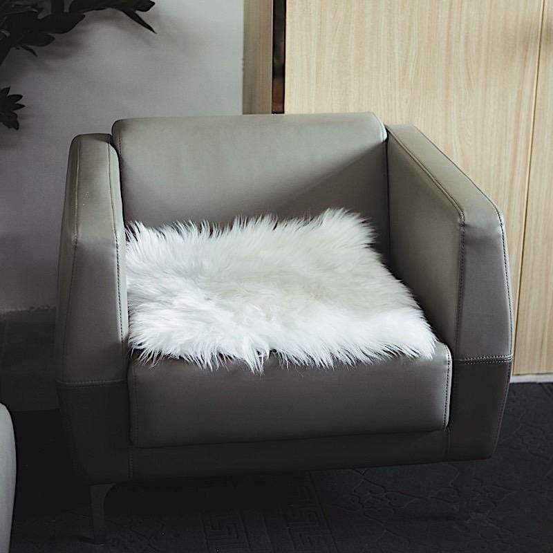 20"x20" Faux Fur Throw Sheepskin Rug Chair Cushion