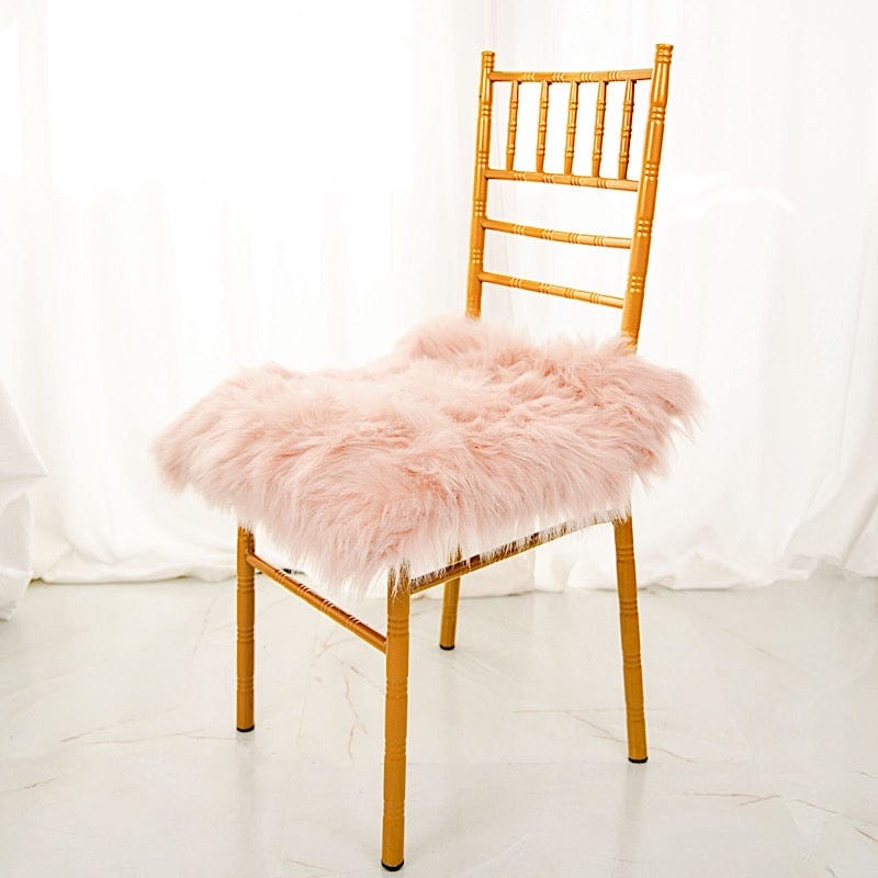 20"x20" Faux Fur Throw Sheepskin Rug Chair Cushion