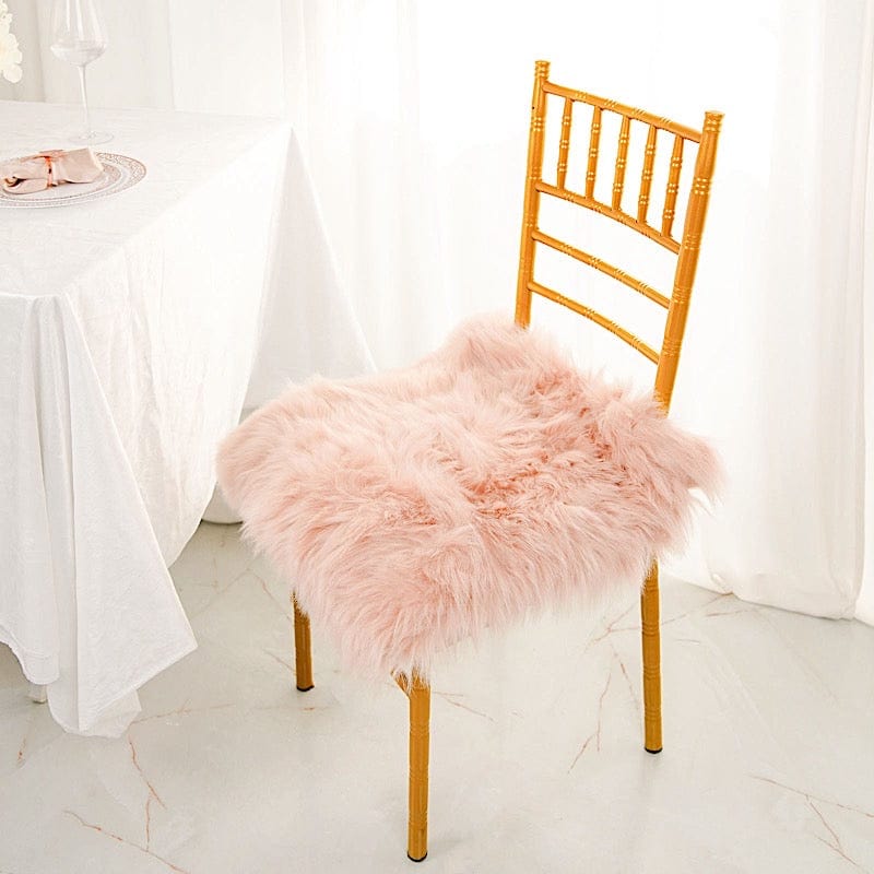 20"x20" Faux Fur Throw Sheepskin Rug Chair Cushion