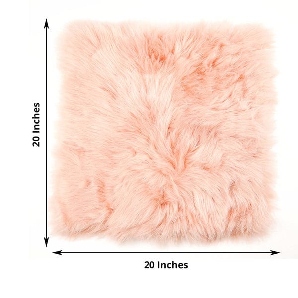 20"x20" Faux Fur Throw Sheepskin Rug Chair Cushion
