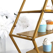 21" tall 3 Tier Hexagon Metal Cupcake Holders Display Stand - Gold CAKE_STND_H01_21_GD