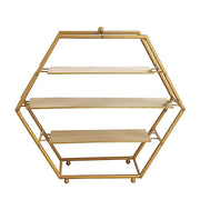 21" tall 3 Tier Hexagon Metal Cupcake Holders Display Stand - Gold CAKE_STND_H01_21_GD
