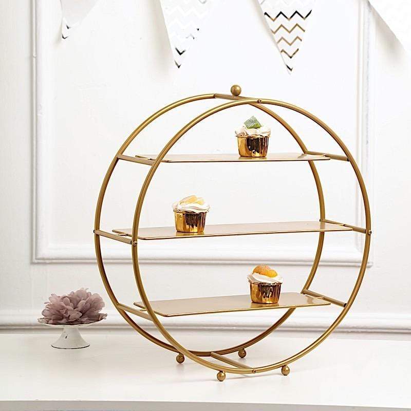 21" tall Round Metal Wheel Cupcake Holders Display Stand