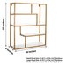 22" Rectangular 4 Tier Metal with Wood Geometric Hanging Shelf - White and Gold WOD_HOPSHLF_REC01_GOLD