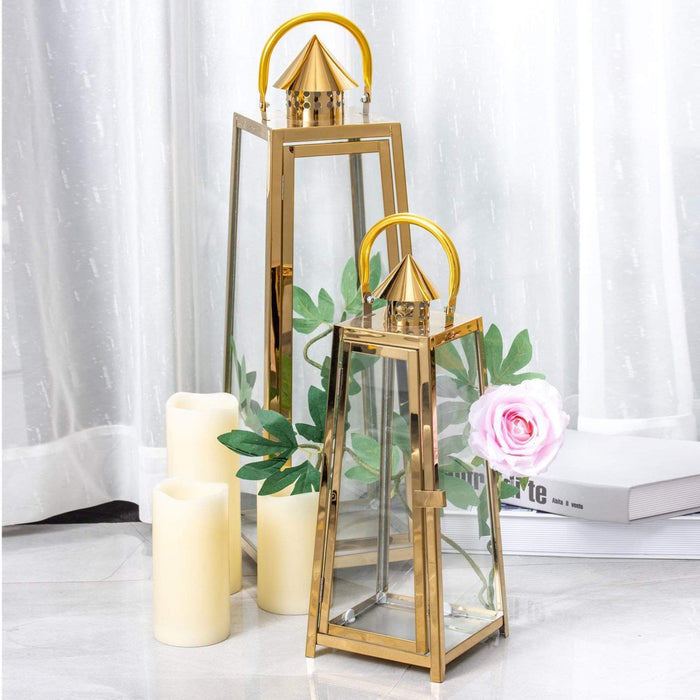 22" tall Metal Lantern Cone Top Candle Holder
