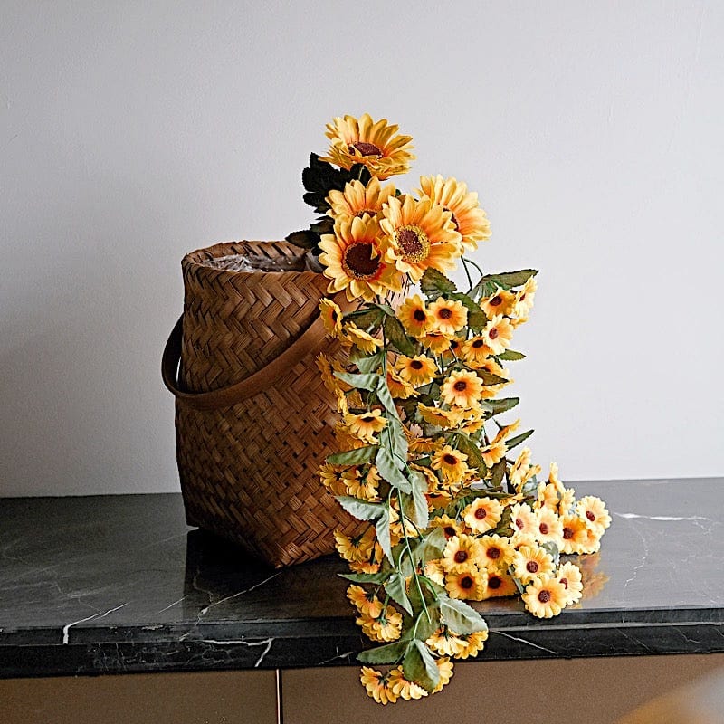 22" tall Silk Sunflowers Artificial Hanging Vine Bush - Yellow ARTI_SUN_003_YEL