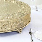 22" wide Round Floral Embossed Wedding Cake Stand