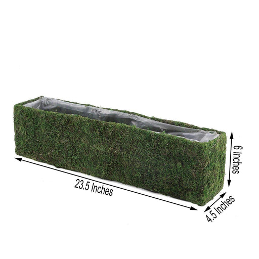 23.5" long Natural Moss Rectangular Planter Box - Green MOSS_PLNT_021_GRN