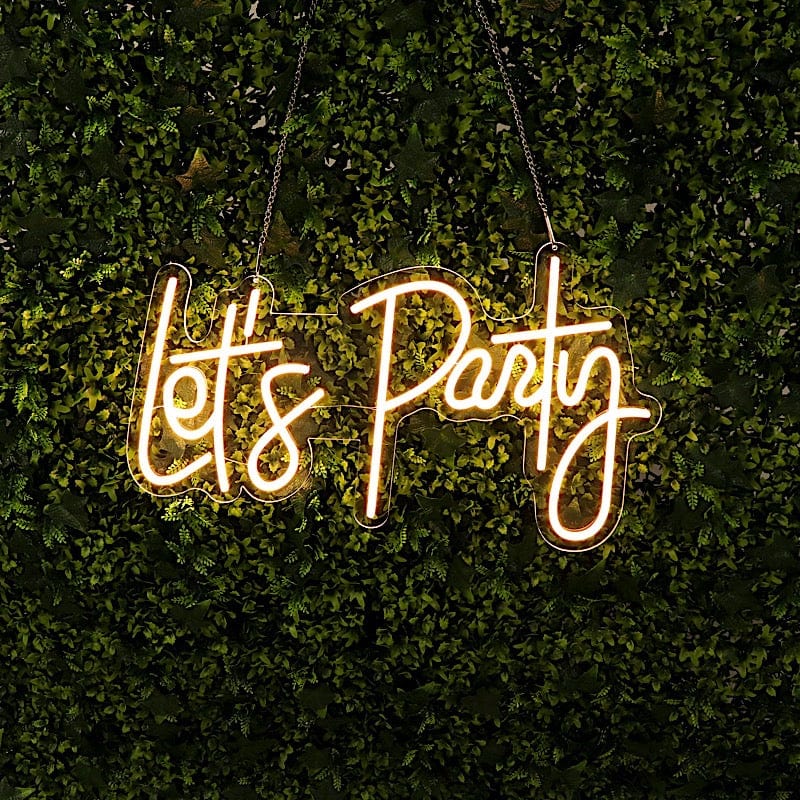 23" Let's Party Neon Sign LED Backdrop Hanging Wall Decor Lights - Warm White LED_NEOSIGN01_PRTY_CLR