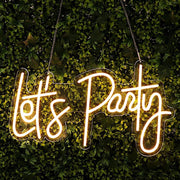 23" Let's Party Neon Sign LED Backdrop Hanging Wall Decor Lights - Warm White LED_NEOSIGN01_PRTY_CLR