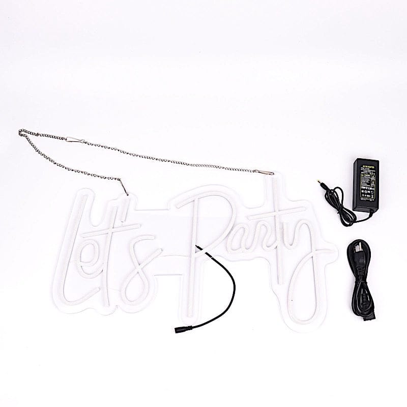 23" Let's Party Neon Sign LED Backdrop Hanging Wall Decor Lights - Warm White LED_NEOSIGN01_PRTY_CLR