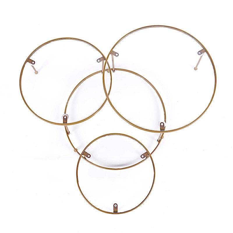 23" Round 3 Tier Metal Cake Dessert Stand with Acrylic Plates - Gold and Clear CHDLR_CAKE15_GOLD