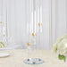 23" tall 3 Arm Crystal Glass Round Candelabra Taper Candle Holder - Clear CHDLR_CAND_030R_3_CLR