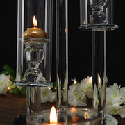 23" tall 3 Arm Crystal Glass Round Candelabra Taper Candle Holder - Clear CHDLR_CAND_030R_3_CLR