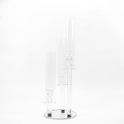 23" tall 3 Arm Crystal Glass Round Candelabra Taper Candle Holder - Clear CHDLR_CAND_030R_3_CLR