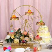 23" tall Rotating Ferris Wheel Metal Cupcake Holders Stand - Gold CAKE_STND_WHEL_GD